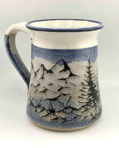 Bill Aitken Signed Colorado Blue Mountain Pottery Stoneware Mug 5”