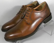 204206X SP50 LEWIS PLAIN TOE MEN'S SHOES SIZE 9 M TAN LEATHER JOHNSTON MURPHY