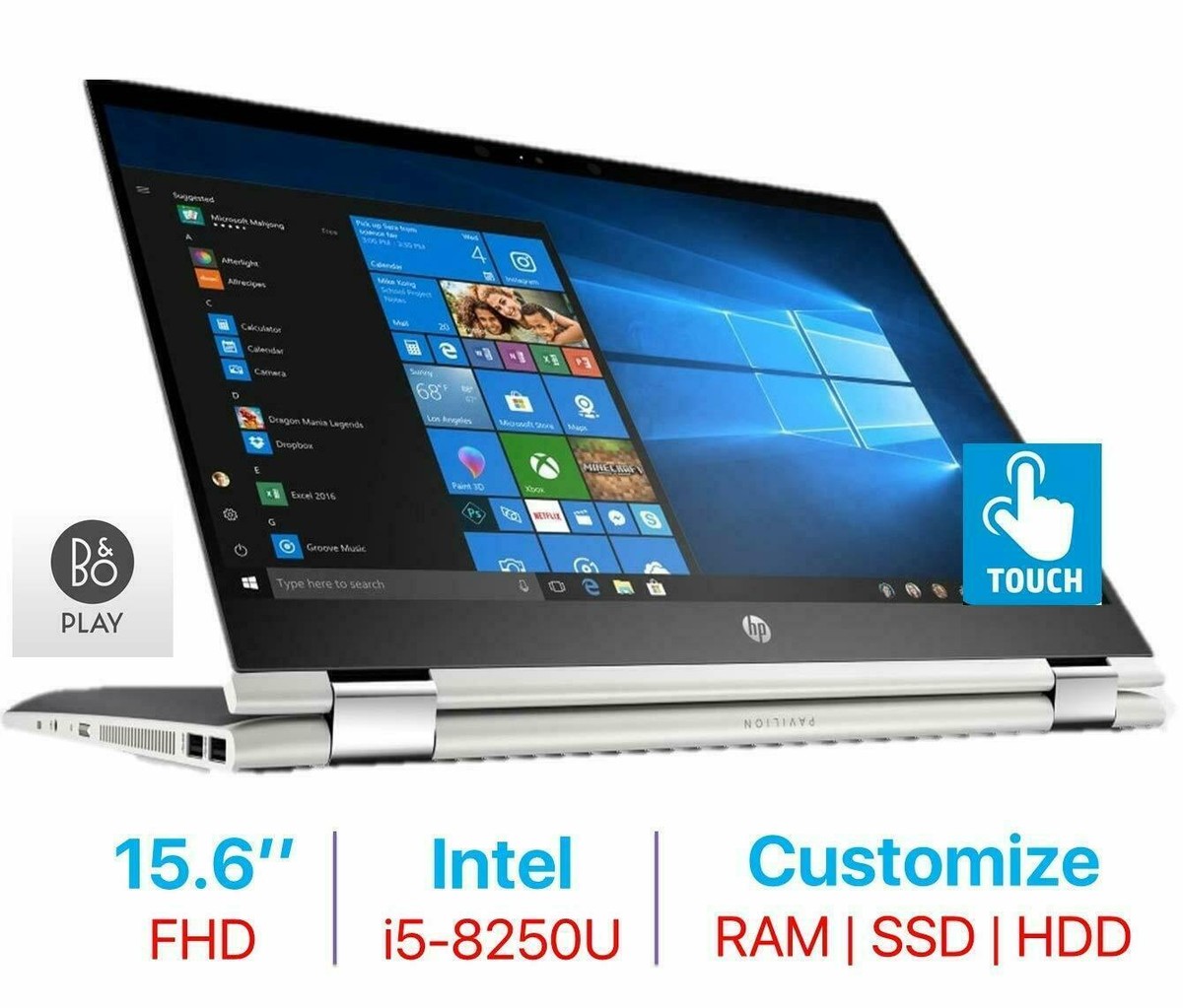 New HP Pavilion x360 FHD touchscreen i5-8250U 8GB RAM 128