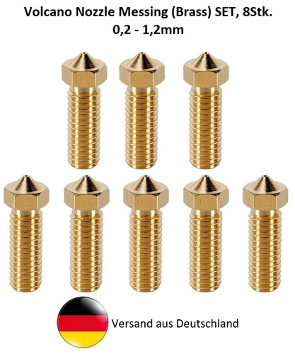 Volcano Düse Nozzle SET 8Stk, Messing, 0,2-1,2mm ,Sidewinder X1 X2 Genius Vyper