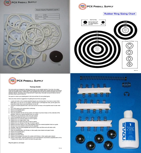 1963 Gottlieb Sweet Hearts  Pinball Tune-up Kit - Includes Rubber Ring Kit