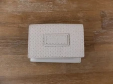(NO CUSTOMS TAX) BOTTEGA VENETA Leggero white trifold leather card holder wallet
