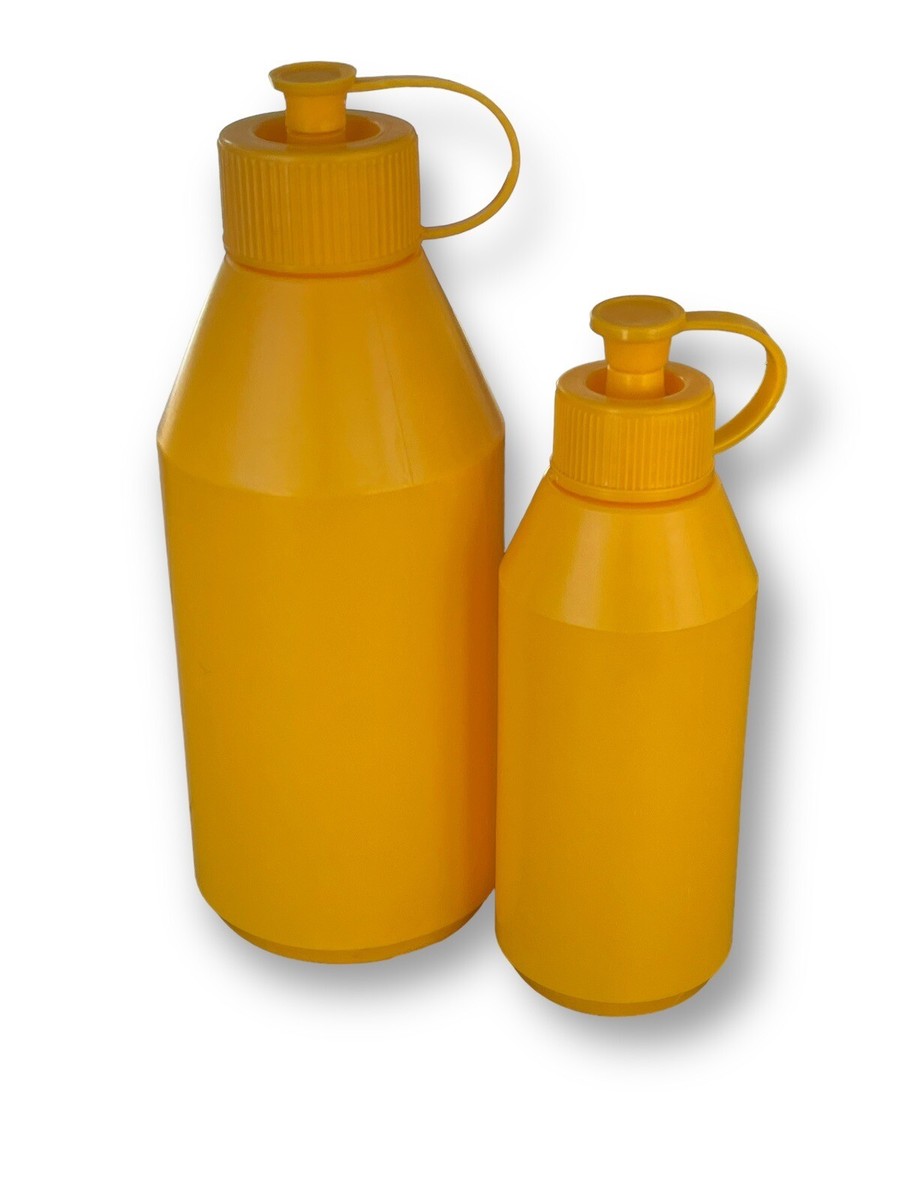 Plastex Squeeze Bottles 644 645 Finland Condiments Vtg Yellow Mint