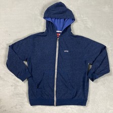 Vans Longsleeve Zip Hoodie Youth Medium Heather Blue, Excellent Condition