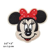 Minnie Mouse Cartoon Character Face Embroidered Iron On Patch