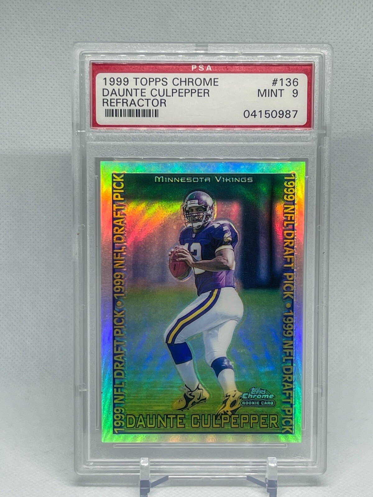 1999 Topps Chrome Refractor PSA 9 Mint Daunte Culpepper RC #136 Vikings