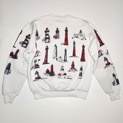 Vintage Michigan Rag Co Lighthouse Sweatshirt Size Medium
