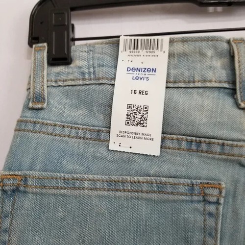 NWT Denizen Levi's Girls Light Wash Taper Jeans Size 16 Regular - Picture 7 of 11
