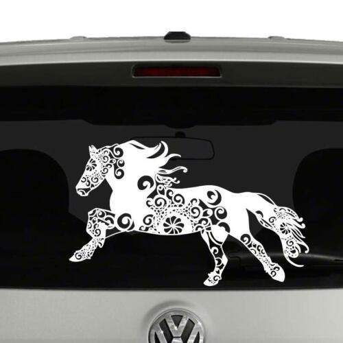 Horse Lovers Running Galloping Horse Mandala Vinyl Decal Sticker