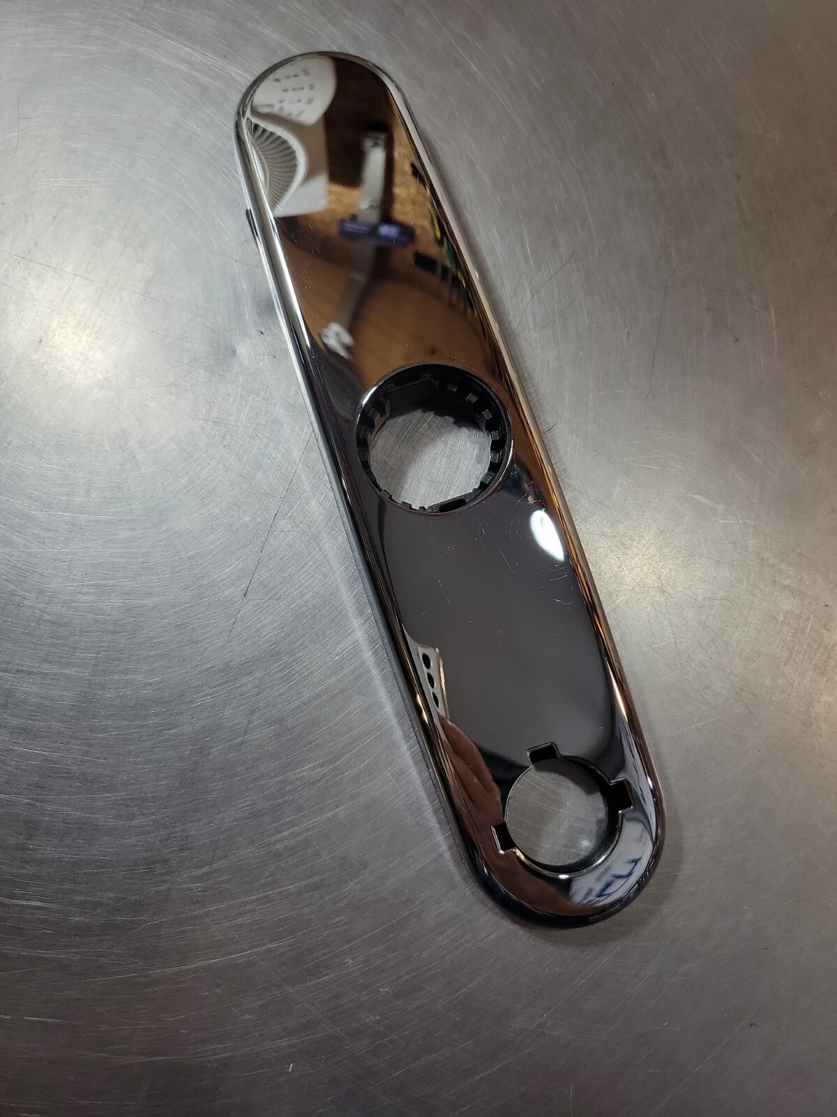 Moen Chrome 10" Kitchen Escutcheon Plate w/Gasket Insert & Sprayer Hole