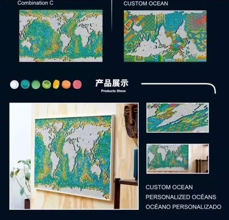 *NEW* MOC 31203 World Map Building Blocks ART 11695pcs Gift Puzzle Mosaic - Image 3 of 3