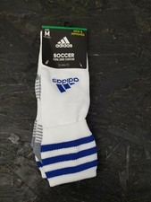 Adidas Socks; Soccer Socks, Copa Zone Cushion Size M 5-8.5 White Blue