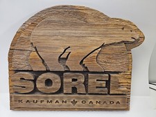 Sorel Shoes Wood Plaque Wall Art Store Display Promotional Sign