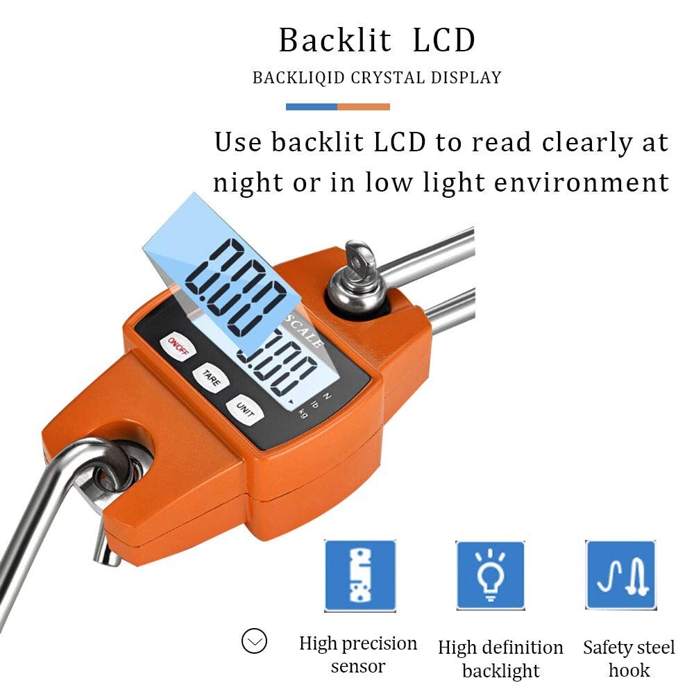 Báscula colgante digital 660 lb 300 kg báscula digital colgante, mini grúa.neuvo