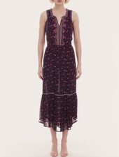 NWOT Ulla Johnson Silk Embroidered Floral Midi dress