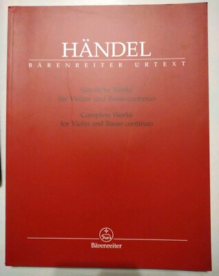 Complete Works For Violin And Basso Continuo by Handel Barenreiter