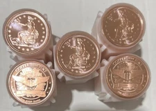 NEW! LOT OF 100 X 1 OZ Trade Dollar No Date .999 FINE COPPER ROUND  -BULLION-