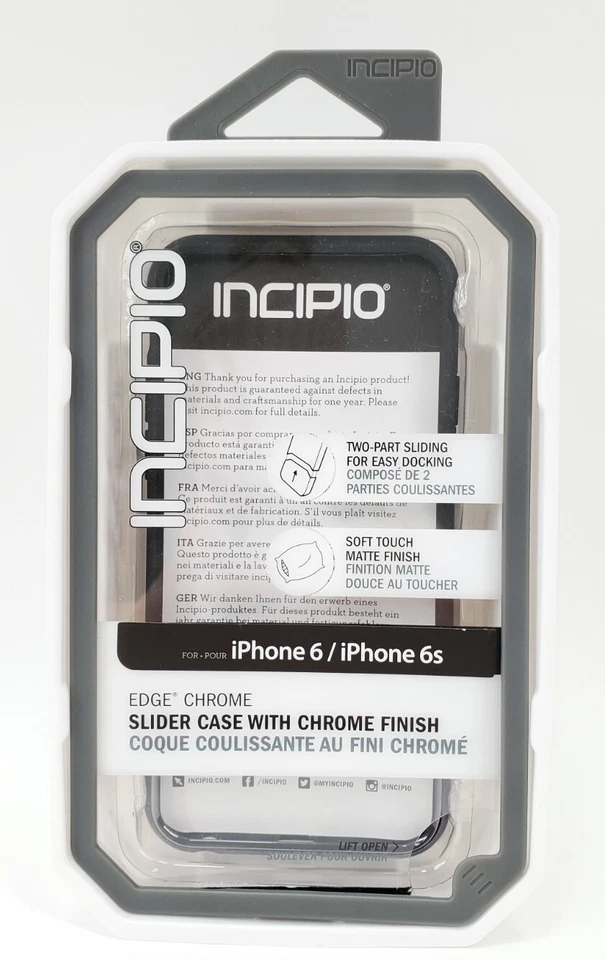 Funda Protectora Deslizante Original Incipio EDGE Cromo para Apple iPhone 6/6s Foto 2 de 4