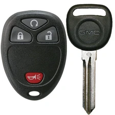 GMC Sierra Keyless Entry Remote Start fob + Transponder Chip key with logo