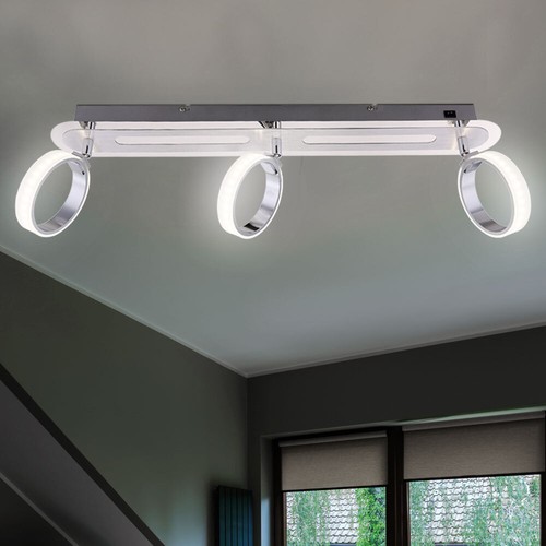 Lampada Da Soffitto Spotlight Striscia Da 3X LED Faretto Regolabile Cromo - Foto 7 di 11