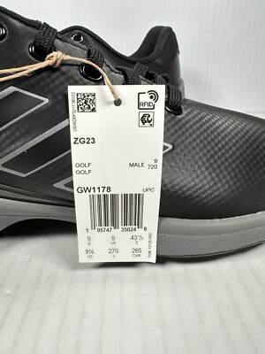 Size 9.5 Mens Adidas ZG23 Golf Shoes Black Silver Metallic  display picture 1