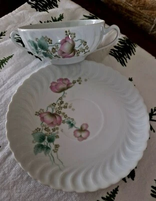 Tharaud Porcelaine de Limoges bol à bouillon sèrie Aphia - Photo 1/4