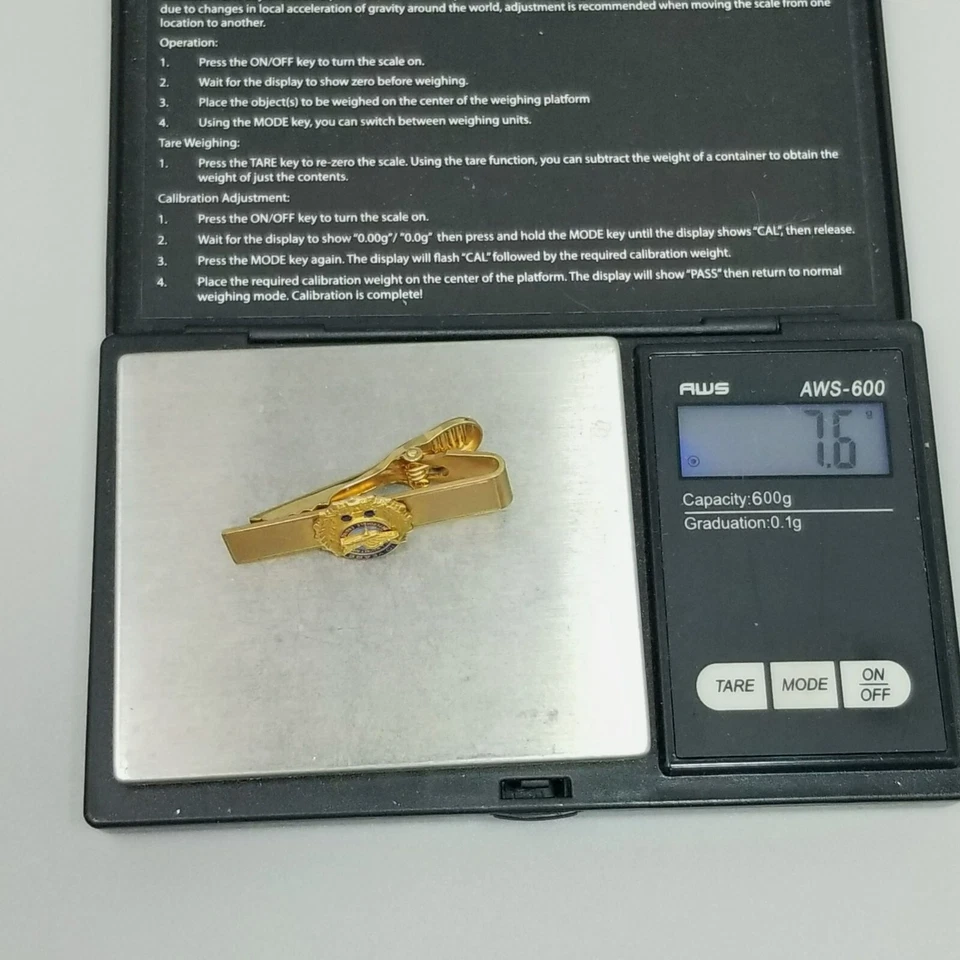 Vintage 10k Year Pratt & Whitney Air Dependable Engines, Gold Filled Tie Clip - Image 3 of 4