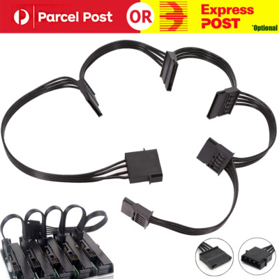SATA Power Pin IDE To 5-Port 15Pin Splitter Hard Drive Cable For
