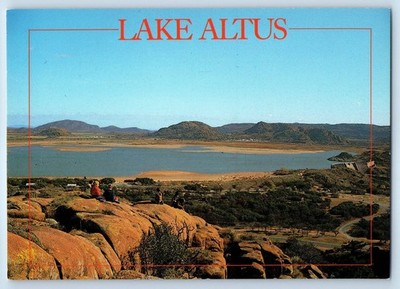 1960 Altus Oklahoma Postcard Top Mountain Hiking Trail Quartz State Park Hobart
