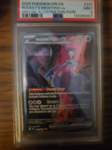 Pokémon Team Rocket's Mewtwo ex Sv10 Destined Rivals PSA 9 Special Illustration…
