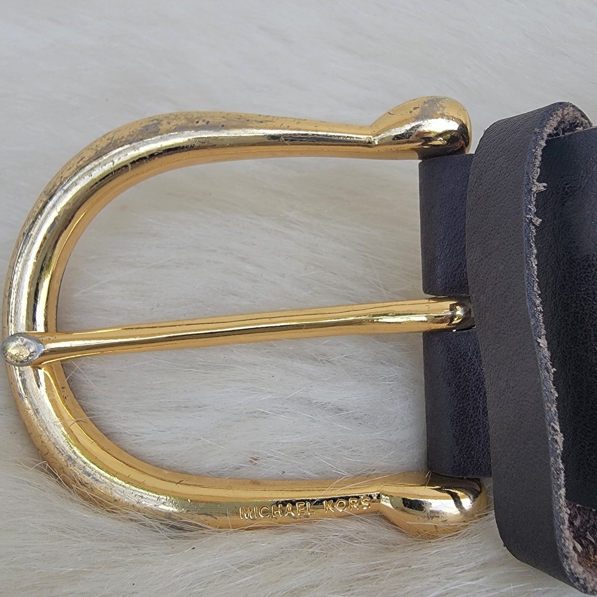 MICHAEL KORS Brown Woven Braided Leather Boho Belt Large Gold Buckle Sz L Michael Kors Women main image 3