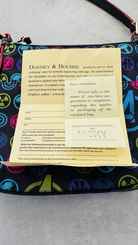 Dooney & Bourke Disney Parks Marvel Avenger Letter Carrier Nylon Crossbody - Picture 9 of 11