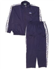 DIADORA Mens Graphic Full Tracksuit UK 44 Large Navy Blue Colourblock BC05