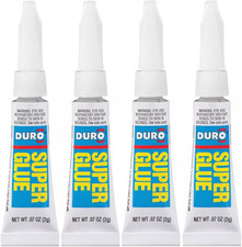 Duro Super Glue, Clear Superglue, 0.07 fl oz Tube, 4 Pack - Cyanoacrylate Adhesi