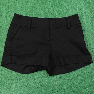 Express Chino Shorts Womens Size 4 Black Linen Blend 31 Waist 3 Inseam Stretch