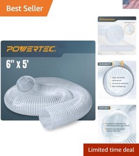 6" x 5' Dust Collection Hose, 6 Inch Flexible PVC Dust Collector Hose for Woo...