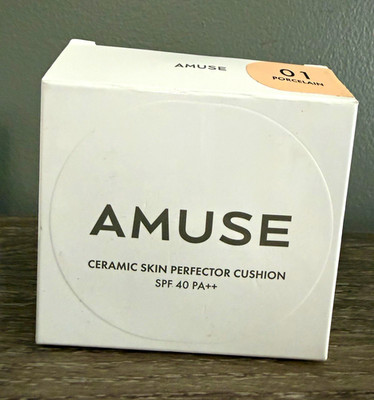 AMUSE Ceramic Skin Perfector Cushion Foundation Porcelain Matte Buildable SPF40