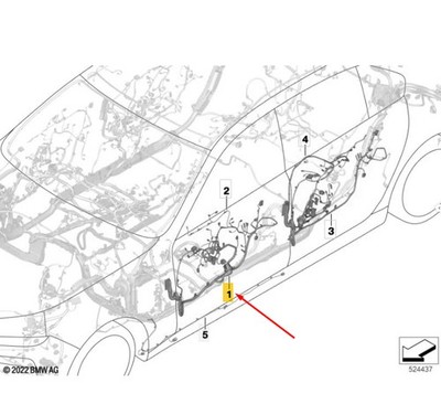 BMW 5 G60 Türverkabelung vorne rechts LHD 61125B337A6 NEU Original