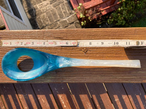 D.B.  HABER  12 inch STIRRING Mixing SPOON  * Kenny Mack Resin *  Blue And White