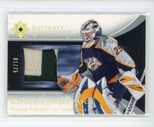 2005-06 UD ULTIMATE COLLECTION GAME USED PATCH /75 TOMAS VOKOUN