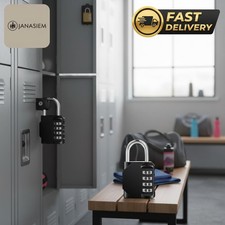 2-Pack 4-Digit Weatherproof Combination Padlocks for Gym, School & Outdoor Use