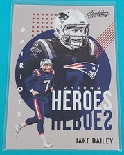2021 Absolute Unsung Heroes #UH4 Jake Bailey Patriots Football Card E6