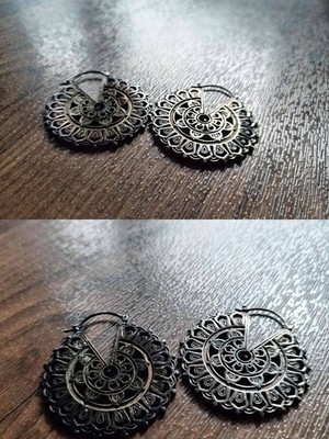 Massive Tribal Mandala Ear Weights - Messing/Bronze - 47g