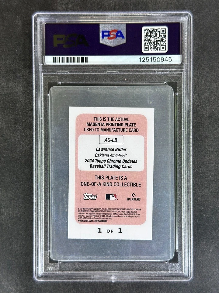 2024 Topps Chrome #LB Lawrence Butler novato automático 1/1 placa magenta PSA 10 automático - Imagem 2 de 4