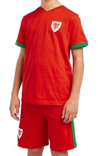 WALES Football Pyjamas Mens LARGE Loungewear Home Kit T shirt Shorts