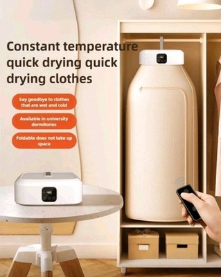 1pc Portable Dryer, Remote Control Mini Clothes Dryer, 3D Circulation...