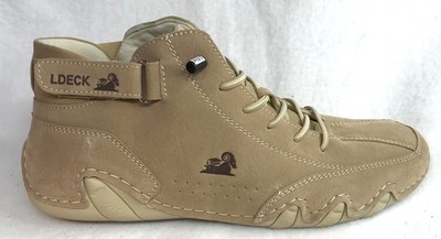 LDECK Barefoot Casual Italian Leather High Top Shoes - Tan - Size 41 / US Mens 8