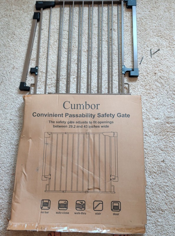 Cumbor 29.7-46" Baby Gate for Stairs, Mom's Choice Awards Winner Used
