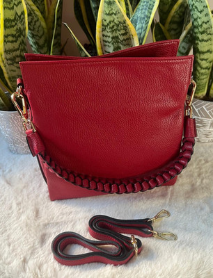 Tasche eckig echt Leder rot MIRNA genuine Leather Bag