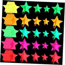 45 Pcs Neon Party Decorations Glow in The Dark Star Centerpieces 3D 